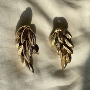 Monet | Vintage Gold Wing Clip-On Earrings